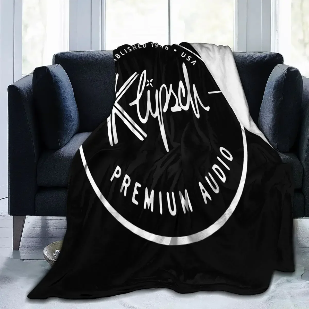 

Klipsch Loudspeaker Throw Blanket Cute Portable Living Room AntiPilling