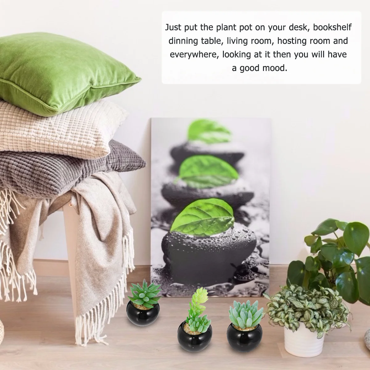 

4Pcs Simulation Micro Succulents Mini Ceramic Bonsai Artificial Plant Decor Desktop Ornament for Room Office Mini Potted Bonsai