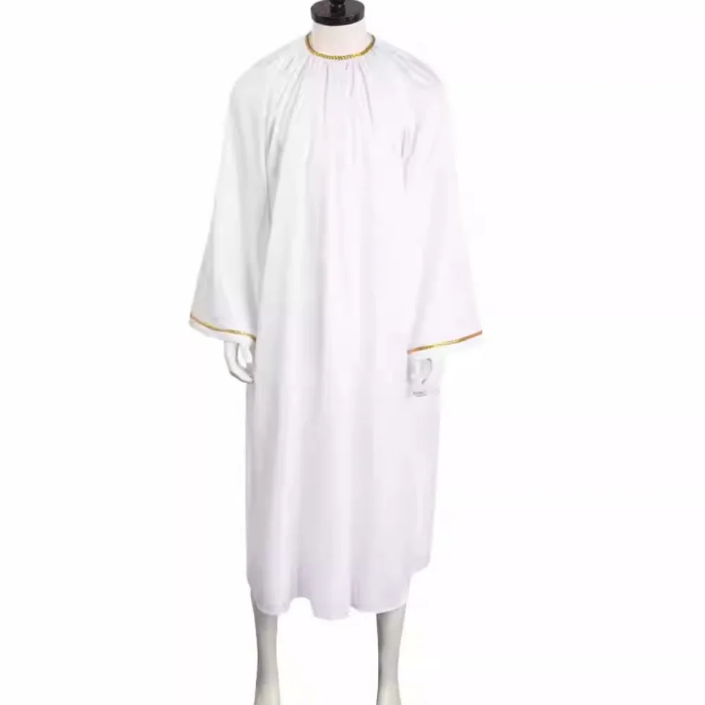 

Movie Angel Aziraphale White Robe Good Angel Cosplay Costume Unisex Halloween Carnival Party Performance Dress