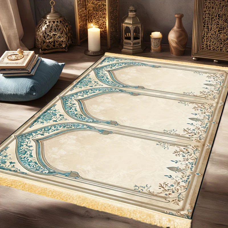 

Роскошный исламский молитвенный коврик VIKAMA - нескользящий складной молитвенный коврик, идеально подходит для больших собраний и групповых молитв.