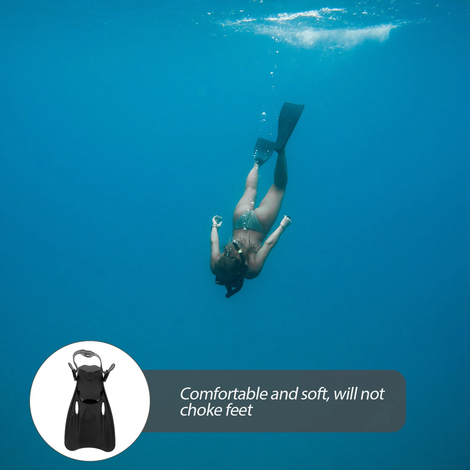 

1Pair Diving Fins for Snorkeling Swim Flippers for Adults Women Men Swimming Training Floating Fins Plastic Soft Foot