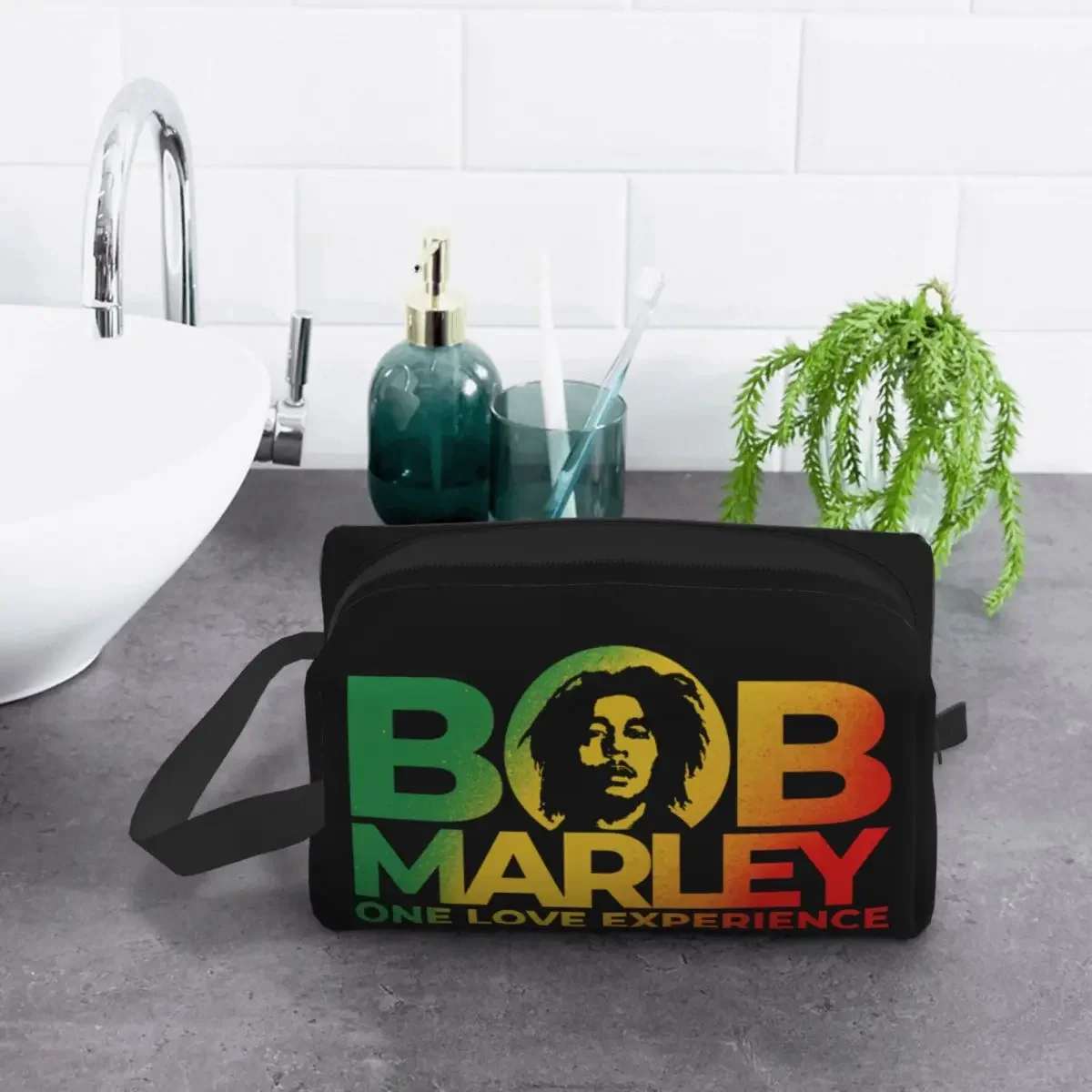 Jamaica Singer Reggae Rock Bob Marleys Cosmetic Bag Women Fashion Large Capacity Makeup Case Beauty Storage Toiletry Bags