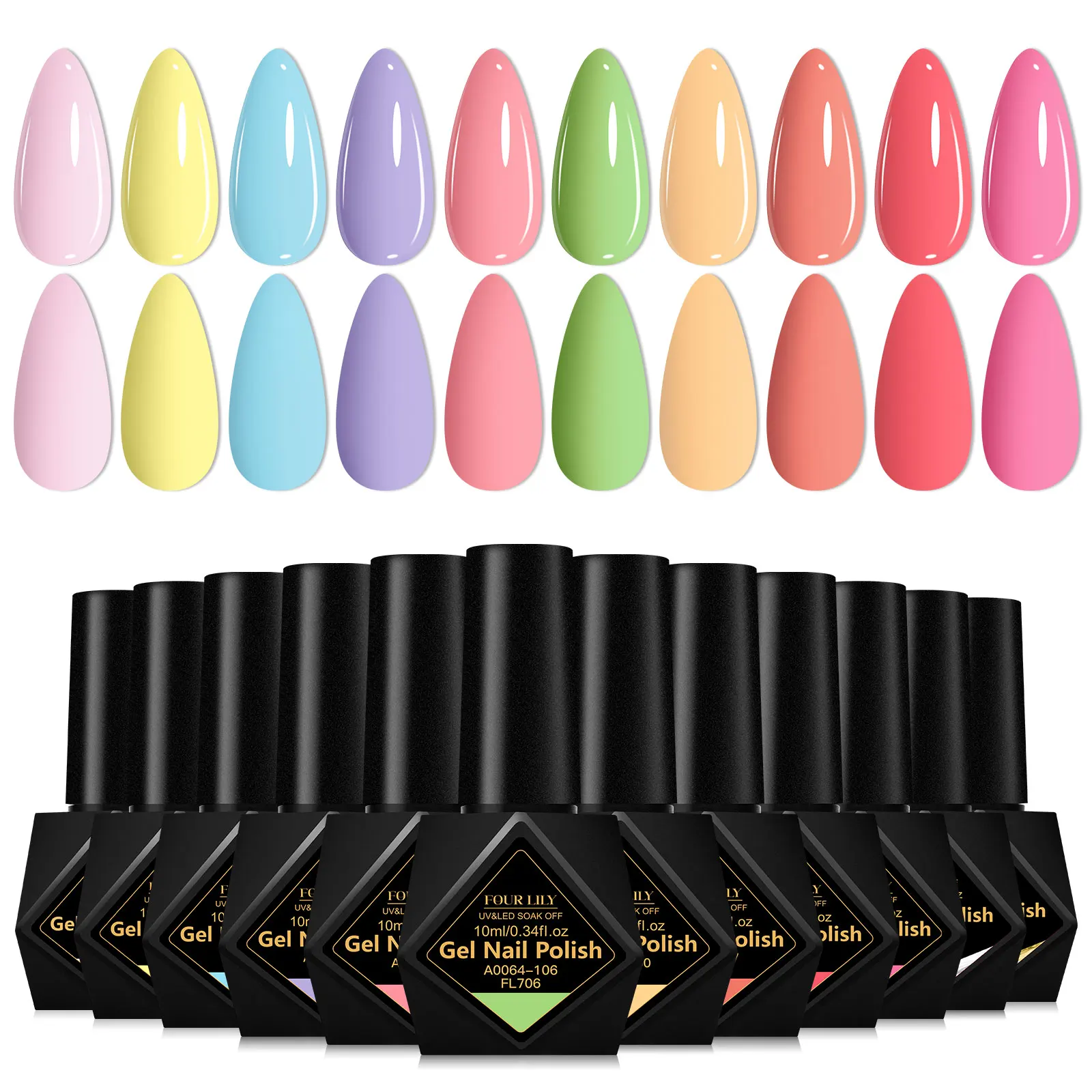 12pc macaron verão cores gel polonês conjunto base gel casaco superior incluído hema livre semi permanente uv/led arte do prego diy manicure
