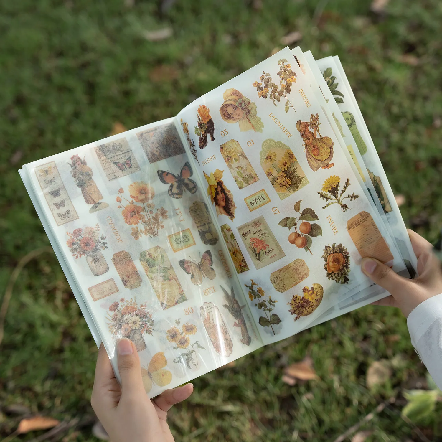 ألبوم ملصق واشي مقطوع بالقالب كبير الحجم مكون من 24 قطعة، مثالي لسكرابوكينغ المبتكر وزخرفة المجلات