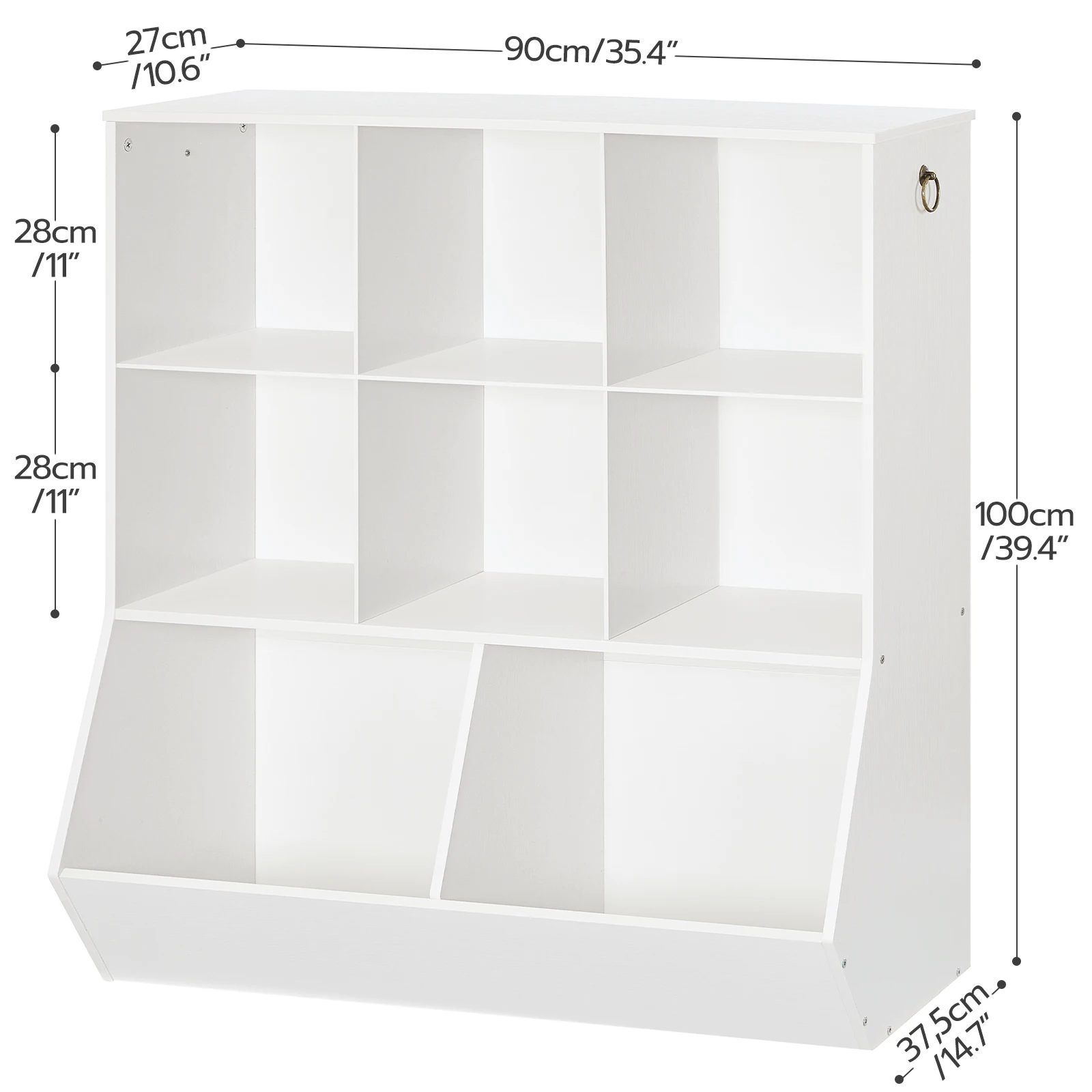 Kids Bookshelf, Toy Storage Cabinet, Kids Toy Organizer, 8 Cubicles, Bookcase Footboard, Bookshelf for Kids, for Playroom