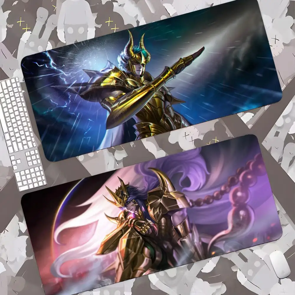 Saint SeiyaS Mouse Pad Gamer Keyboard Mat Pads Gaming Desk Protector Laptops Large Mousepad Cartoon Deskmat 2