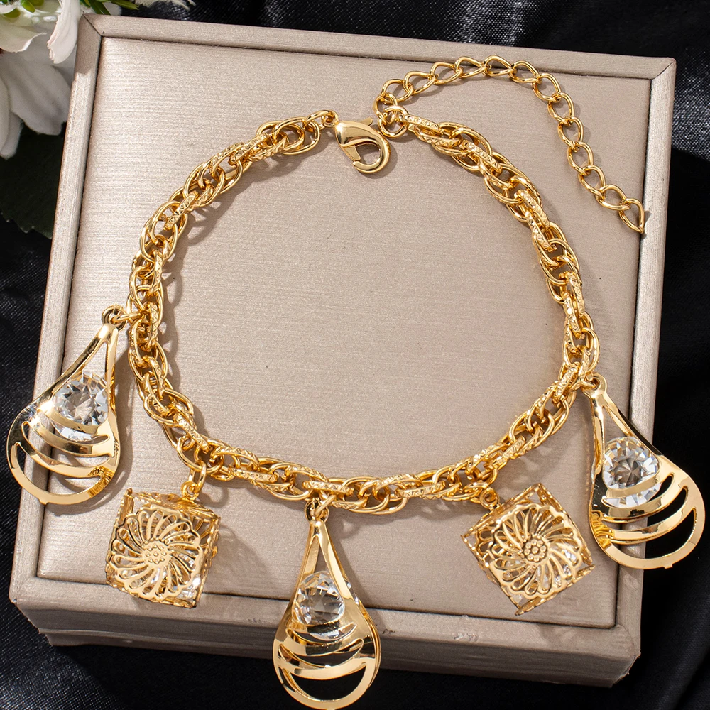 YMJewelry Wassertropfen-Armband aus Edelstahl mit Edelsteinen, Charm-Armbänder für Damen und Herren, für den täglichen Gebrauch im Büro, als Geschenk für Freunde. – Detail 4