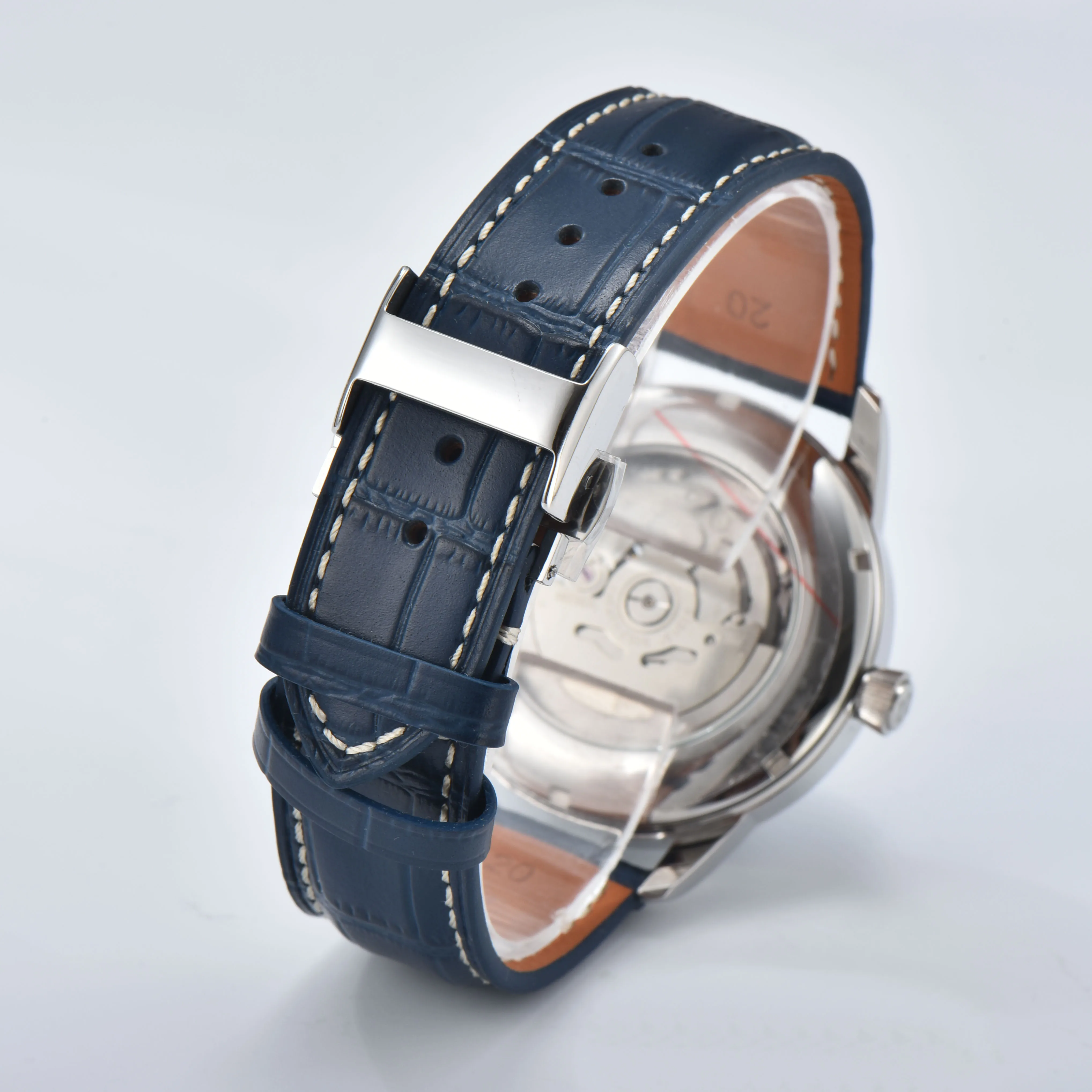 ساعة أوتوماتيكية NH38 للرجال 40 ملم ساعة هيكل عظمي PRESAGEE مع ساعات يد أوتوماتيكية NH38 يابانية يمكن تخصيص الشعار