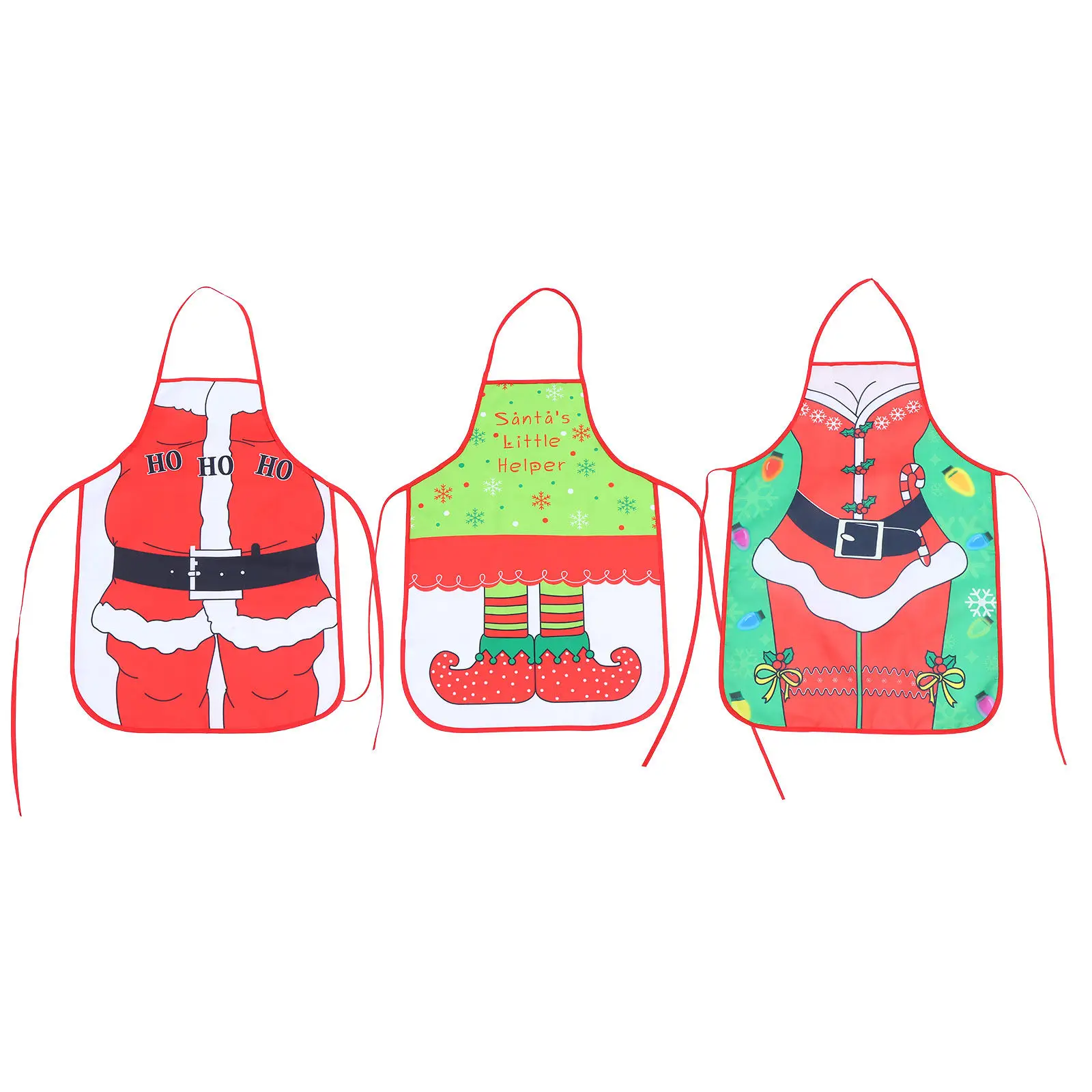 

Набор из 3 рождественских фартуков для взрослых, водонепроницаемые, многоразовые, для праздничной кухни, декор для рождественской вечеринки