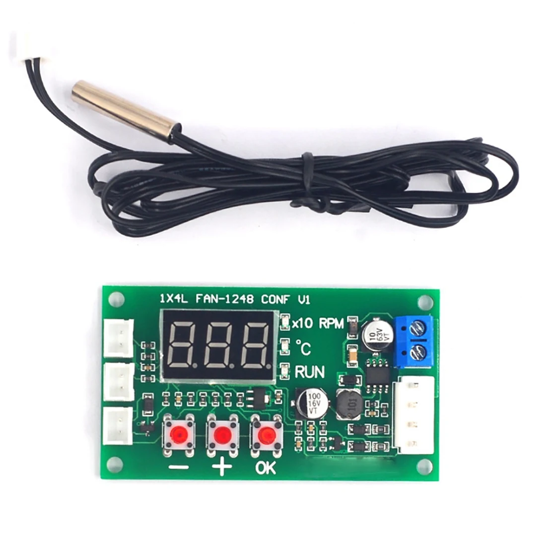 DC12-48V Digital Four-Wire PWM Fan Temperature Controller Module 5A