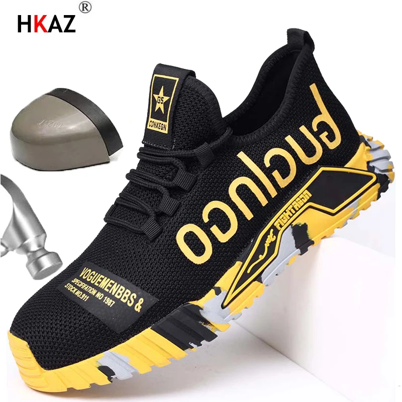 Fashion Men Sports Style Work Boots Puncture-Proof Safety Shoes Steel Toe Security Protective Shoes Indestructible shoes