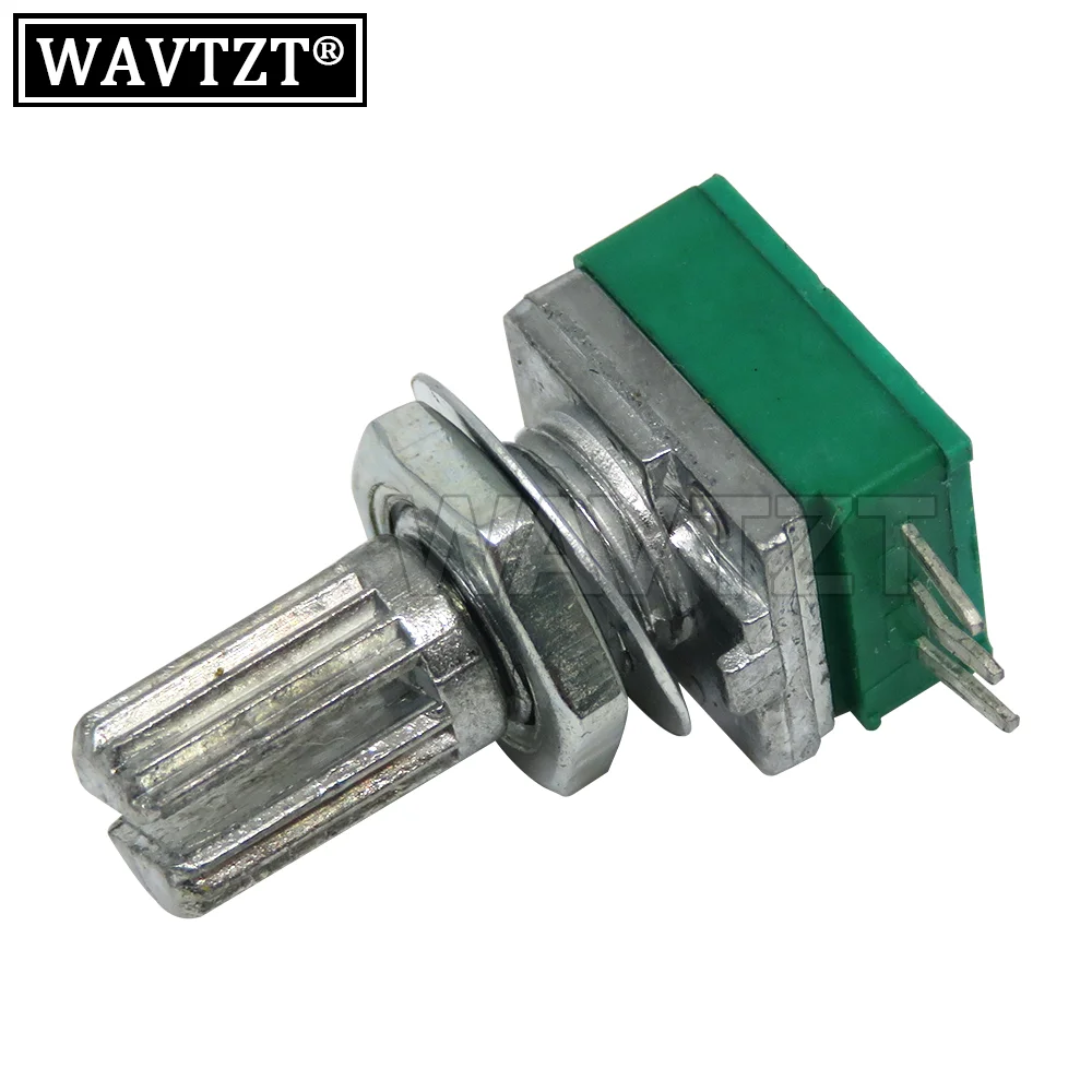 2PCS 3Pin RK097N 5K 10K 20K 50K 100K 500K B5K With A Switch Audio Shaft 15mm Amplifier Sealing Potentiometer
