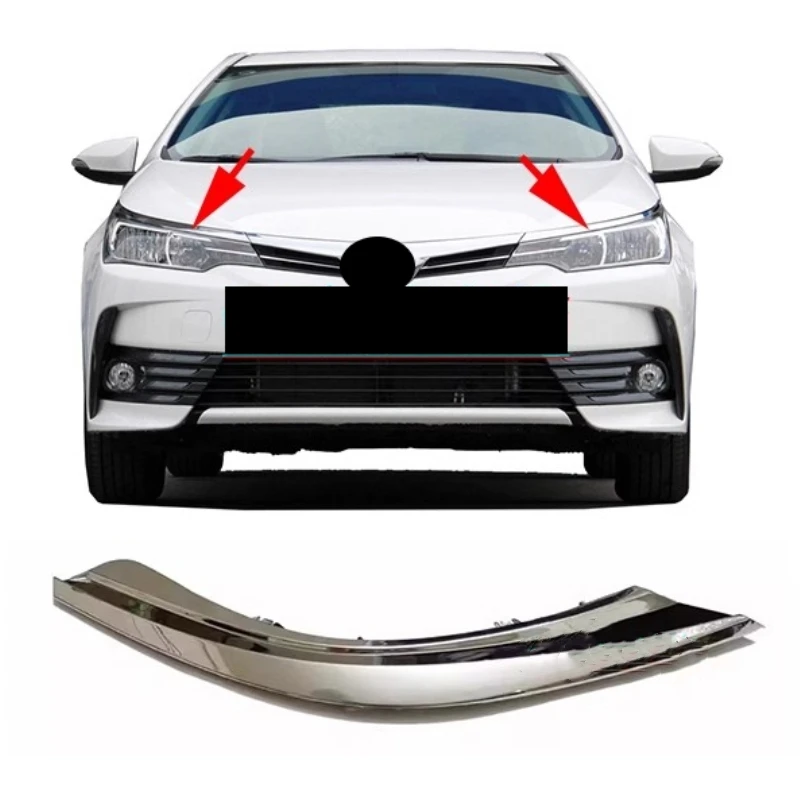 Chrome Headlight Trim for Toyota Corolla 14 15 16 17 18 Modified Headlight Eyebrow Strip Car Kit