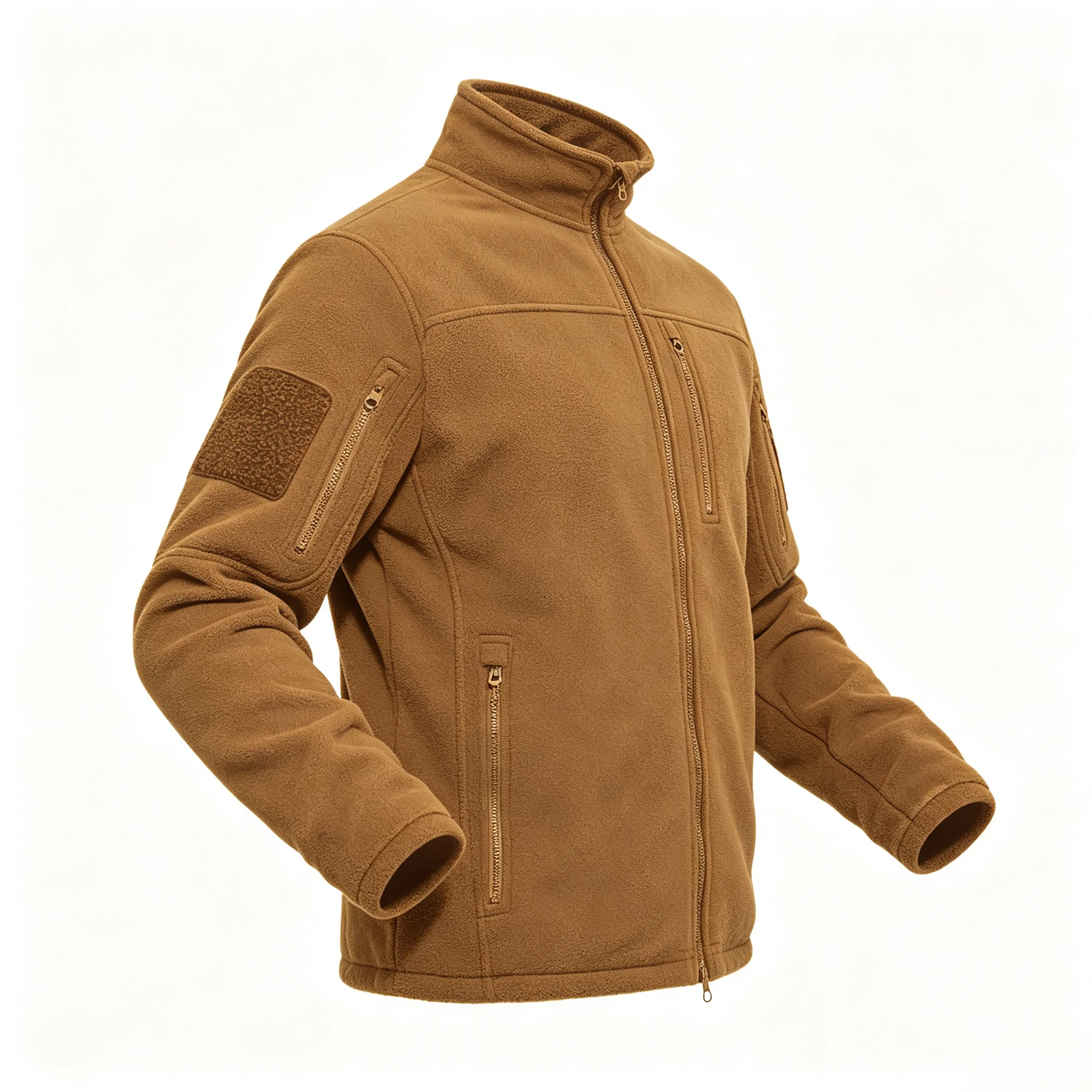 Herren Stehkragen Fleece Taktische Jacke Winter Warme Softshell Outdoor Wander- und Camping-Arbeitsjacke Locker Sitzende Sport-Oberbekleidung für Männer – Detail 2