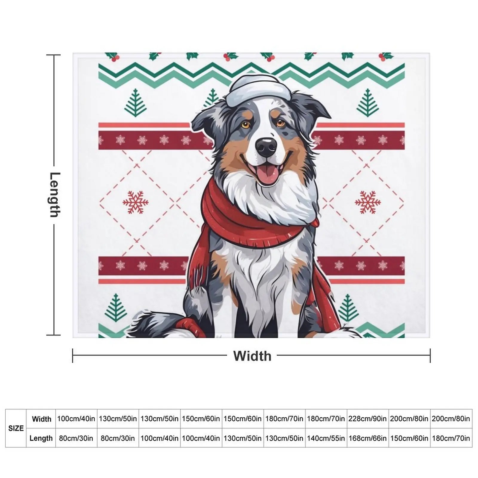 Aussie: Australian Shepherd Against Christmas Sweater Pattern Throw Blanket Cute valentine gift ideas Blankets