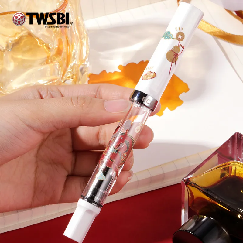 

2026 TWSBI ECO Limited Edition Red Rabbit Horse For Year of The Horse Fountain Pen Piston Filling Transparent Pen Design Gift
