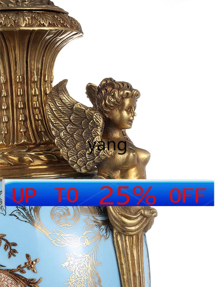 

CX Desktop Accessories Decoration TV Cabinet Decoration High-End Luxury Ceramic Inlaid Copper Home Decoration