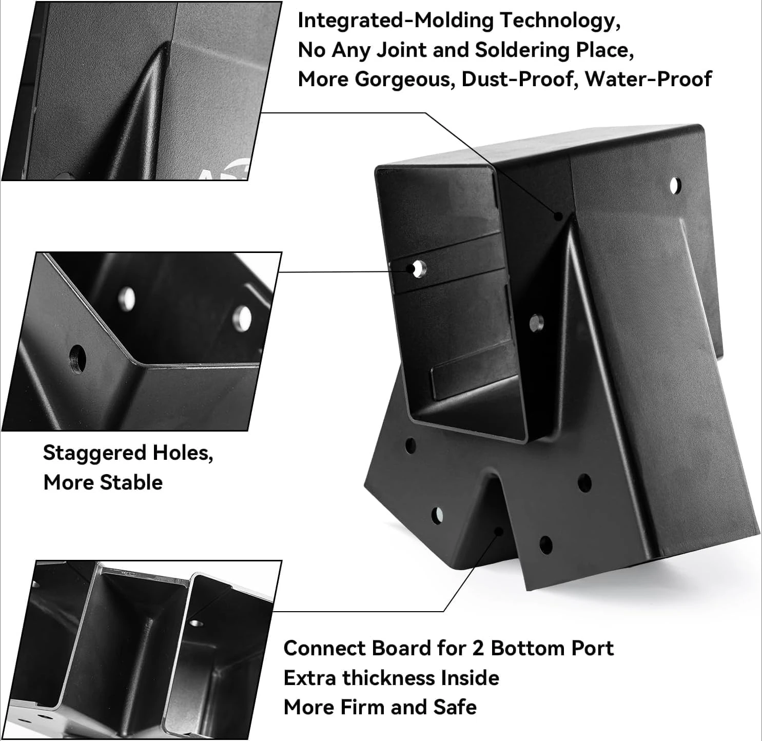 

Heavy Duty Swing Sets Brackets Including 2Black A-Frame Swing Set Brackets and 4 Swing Hangers for Playground(Black New Edition)
