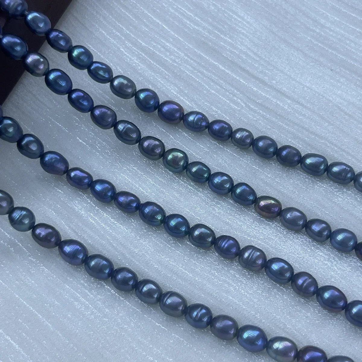 5-6mm Factory Wholesale Natural Freshwater Pearls Blue Purple Rice Bead Jewelry Making DIY Necklace Bracelet Women Gift