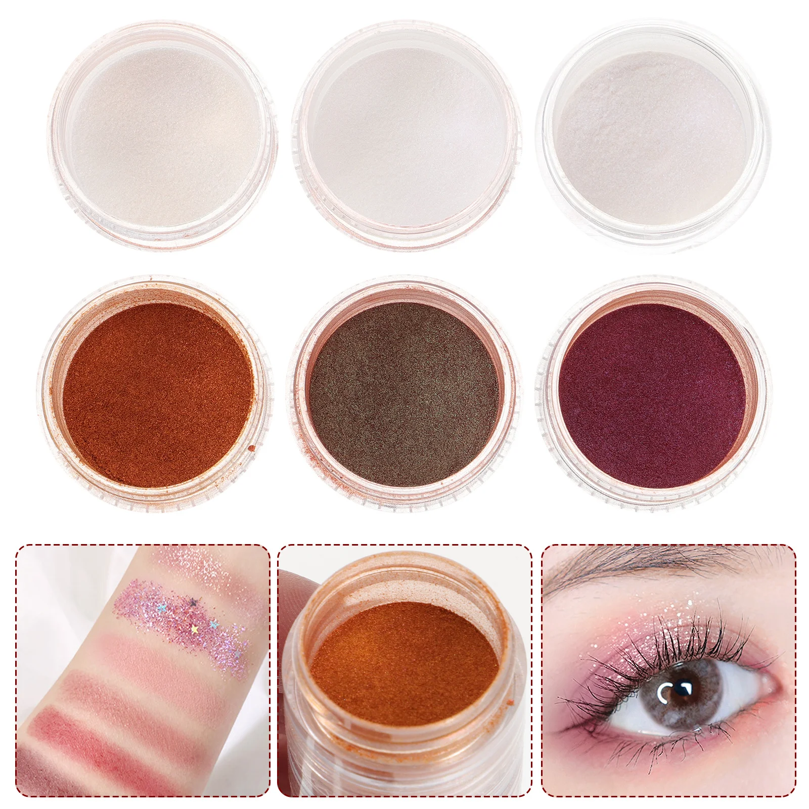 

6 Colors Pearlescent Pigment Powder Changing for Epoxy Nail Art Soap Craft Pearlescent Powder