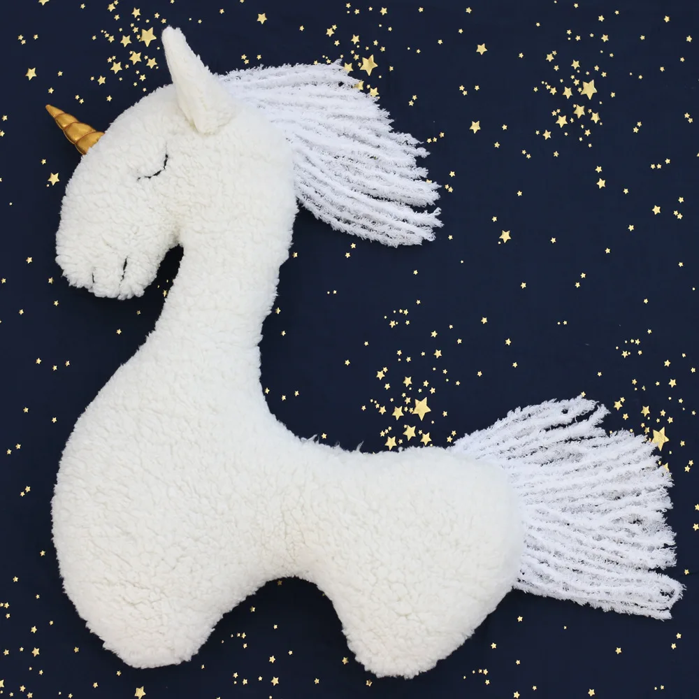 Baby Photography Props Lovely Soft Plush Unicorn Auxiliary Modeling Pillow Animal Horse Doll Cushion Newborn Photo Accesorios