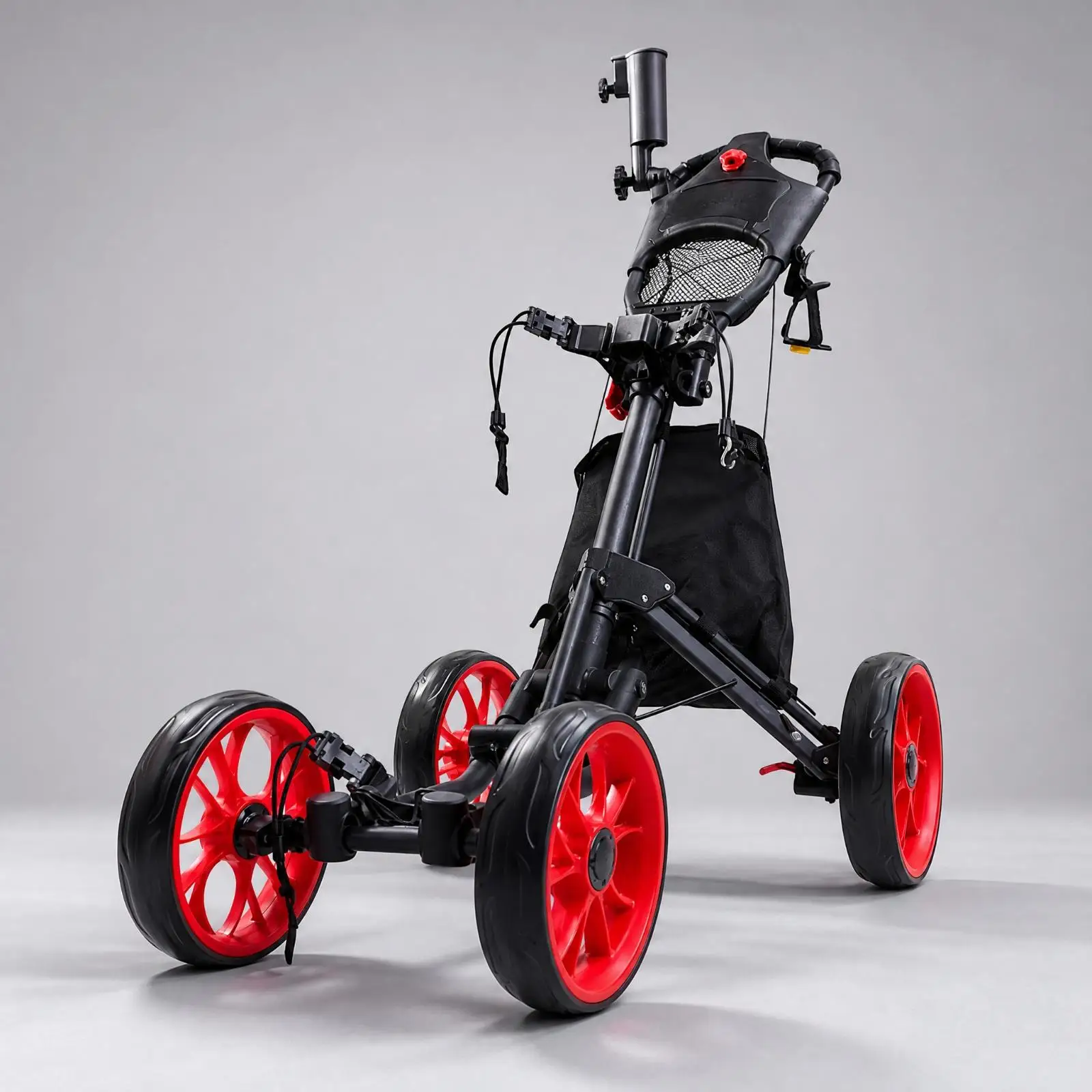Golf Bag Cart Carrier with Foot Brake and Accessory Holder for Golf Gear Storage Portable