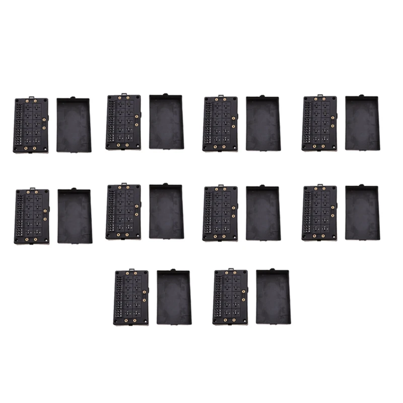 

10X Car Blade Fuse Holder Relay Socket Black Box 18 Way Blade Fuse Holder Car Automotive Insurance For Automotive Marine