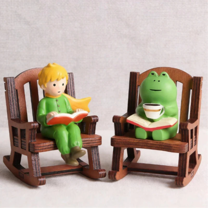 

Frog Rocker Chair Cute Prince Japanese Healing Small Decoration Office Desktop Decoration Car Center Control Decoration