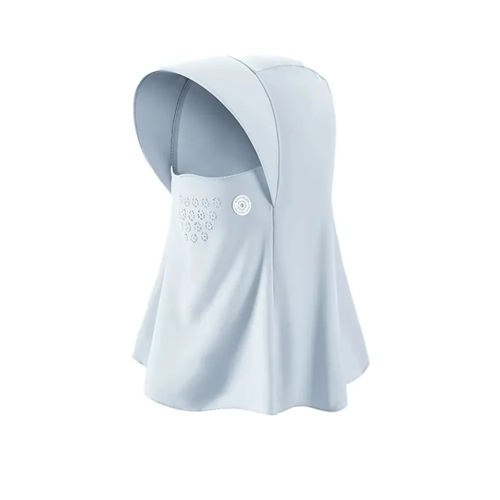 

Adjustable Full Face Visor Hat with Hair Hole Sunscreen Ice Silk Mask Solid Color Face Protection Sun Protection Mask Fishing