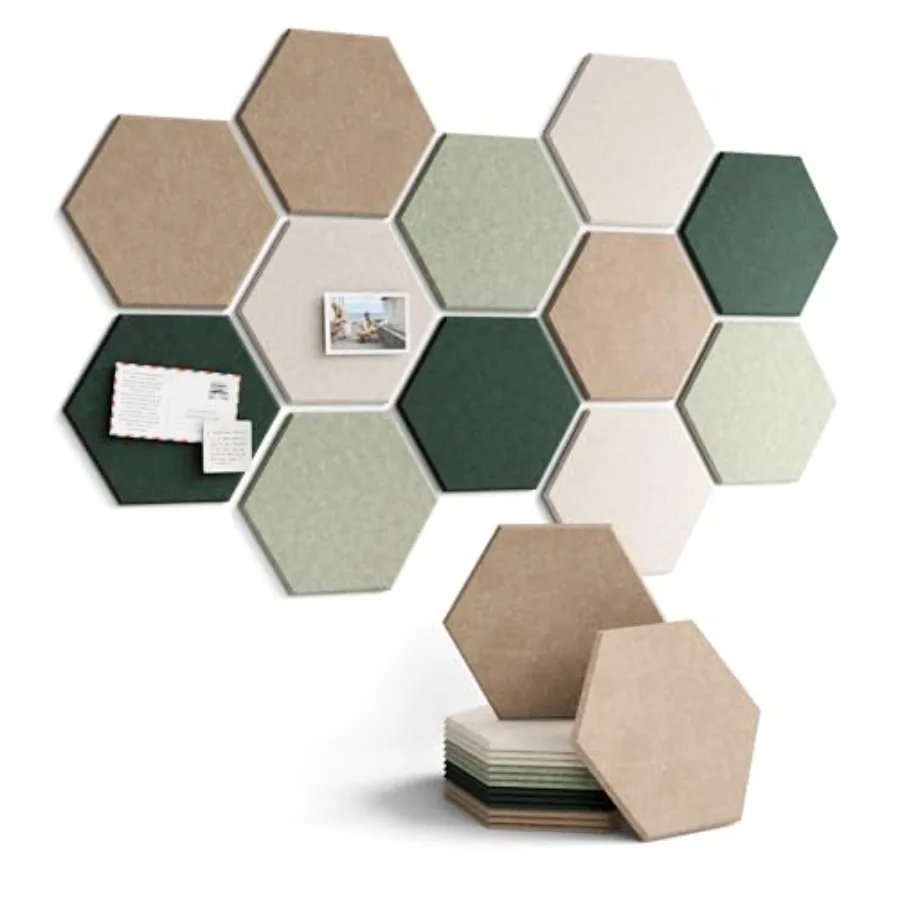 

Hexagon Cork Board Alternative for Walls Decor- Felt Bulletin Board Tileswith 30 Pushpins 70 Adhesive Tabs for Office Classroom