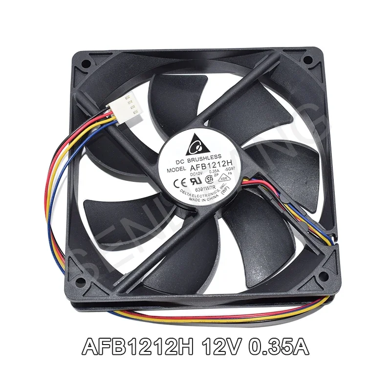 12CM Fan AFB1212SH AFB1212H DC12V 0.35A 0.80A Double Ball Cooling 4Lines PWM Speed Regulation 120x120x25MM Cooler