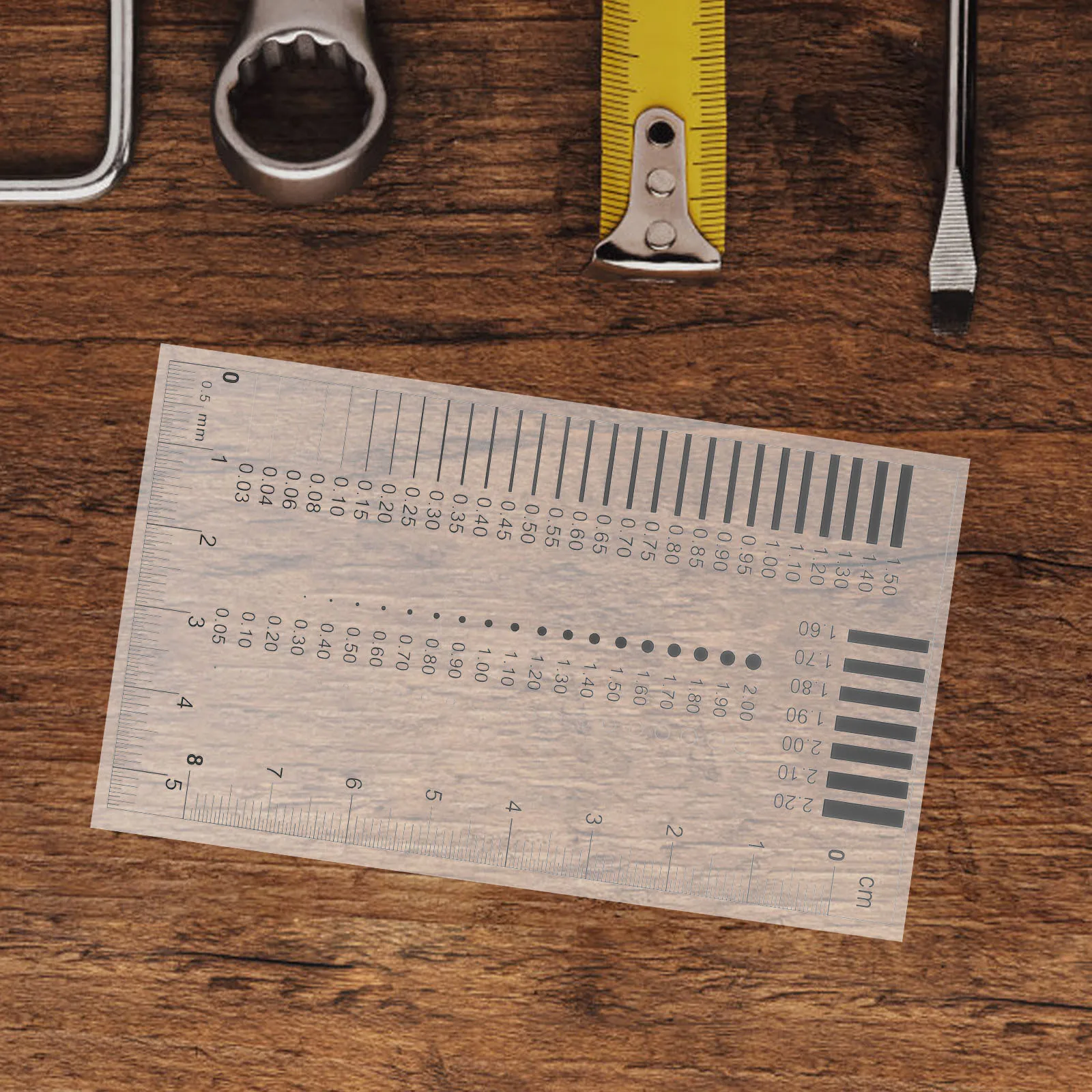 Chest Card Gauge Film Ruler High Precision Flaw Detection Tool for Line Width Diameter Defects Measuring Flaw Detection Ruler