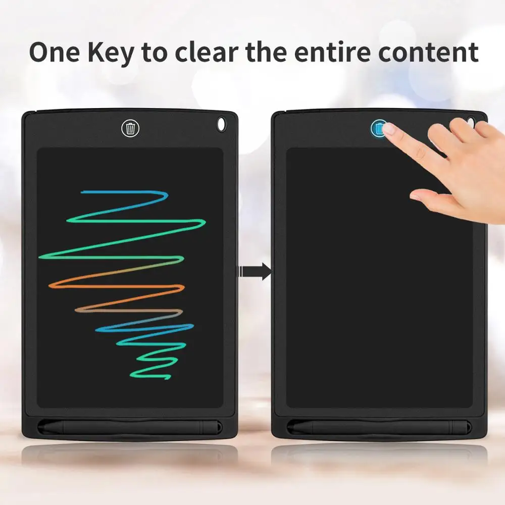 Brinquedos de tablet de desenho LCD de 12 polegadas, tela de proteção ocular, botão de bloqueio e apagamento de imagem como presente educacional