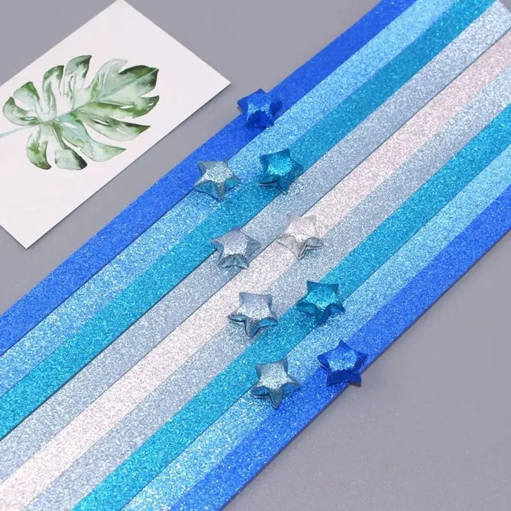 Glass Bottle Glitter Origami Stars Paper Strips Paper Star Shiny Lucky Star Paper Folding Strips Hand