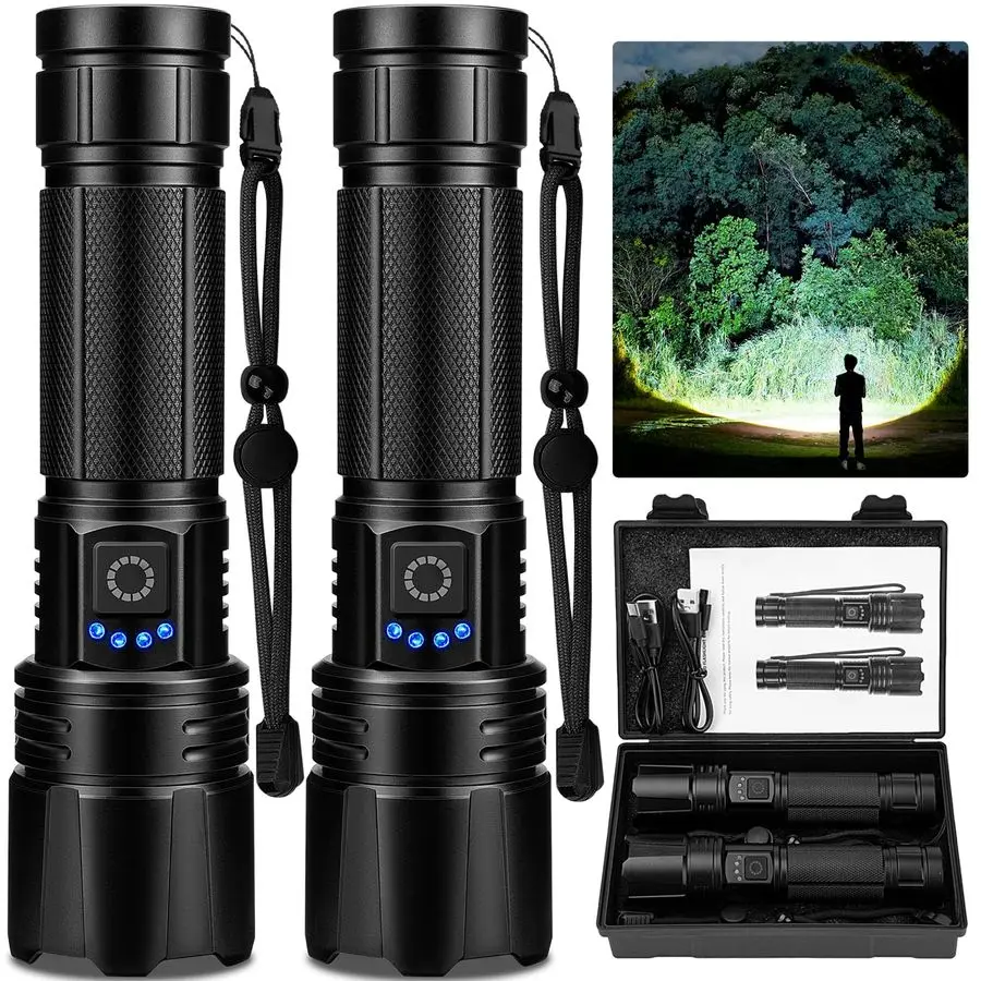

Светодиодные фонарики с высокой светоотдачей, 99 000 люмен, суперяркий фонарь, мощный фонарик с 5 режимами, водонепроницаемый ручной фонарь