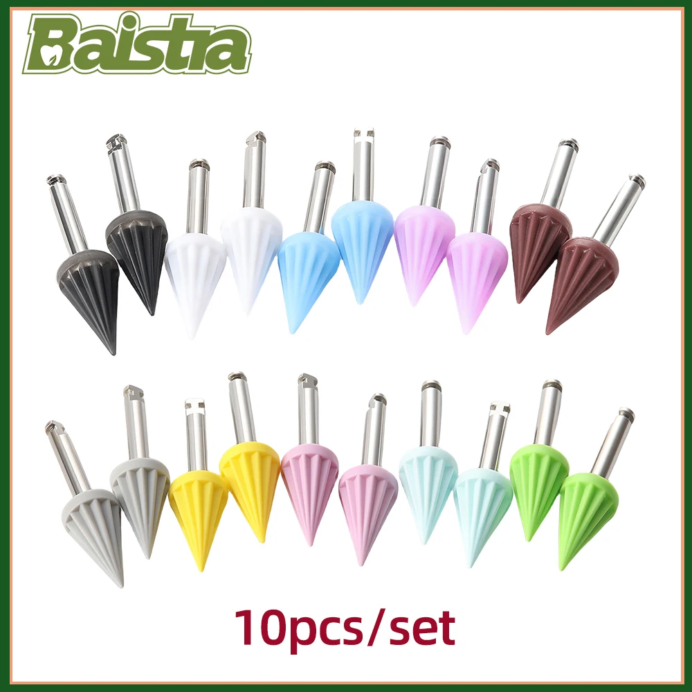 

10pcs/Set Dental Polishing Cup Brush Dentist Tool Rubber Silicone Tapered Prophy Polishing Cup Teeth Whitening Products AZDENT