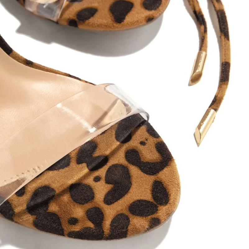 Scarpe estive da donna con tacco alto Sandali trasparenti T-stage Gladiatore Pompa sexy Copri tacco femminile Festa Matrimonio Donna Taglie forti