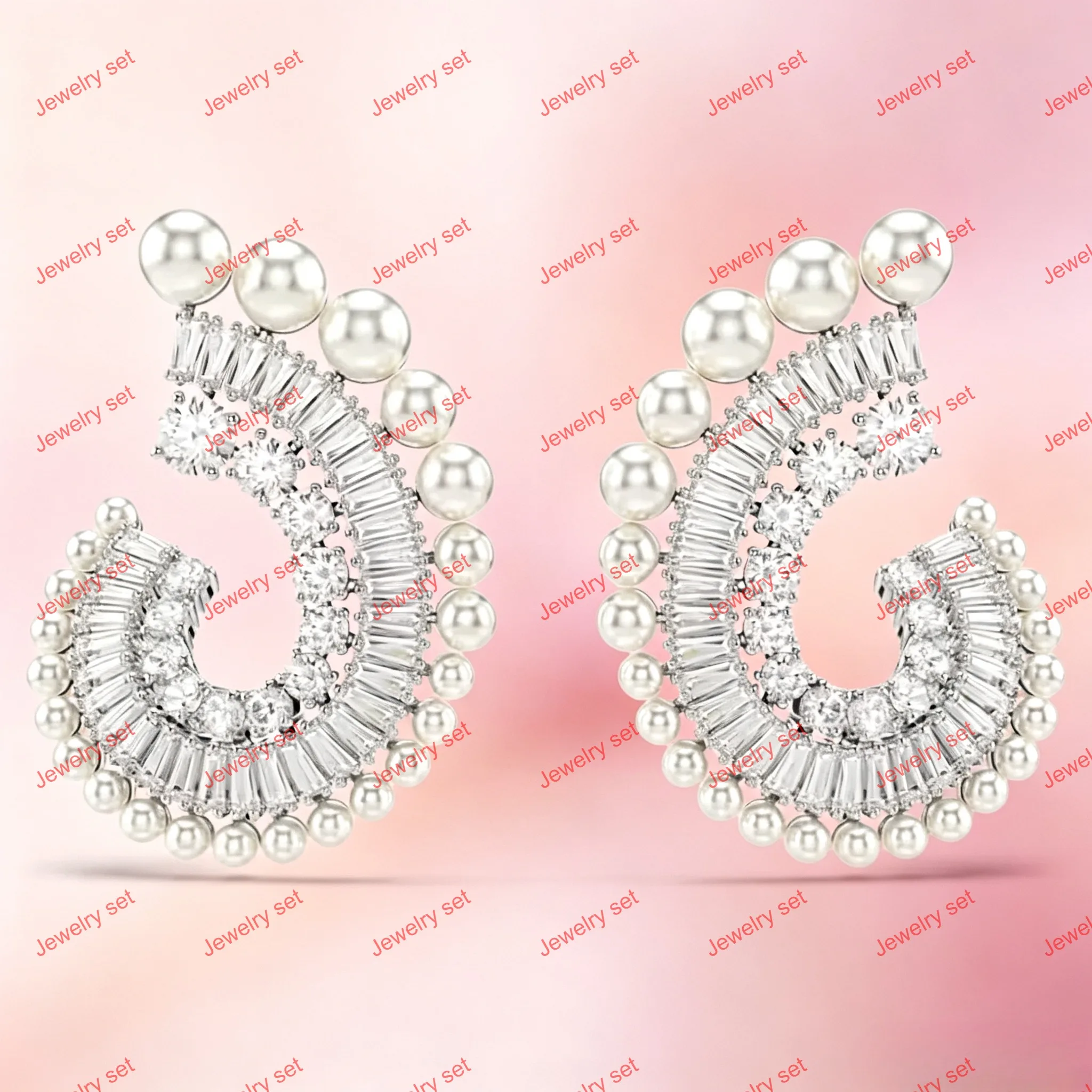 Original 2026 New Charms Pearl Earrings Bracelet Heart Necklace Fine Jewelry Set for Women Romantic Accessories Jewelry Gift view 4