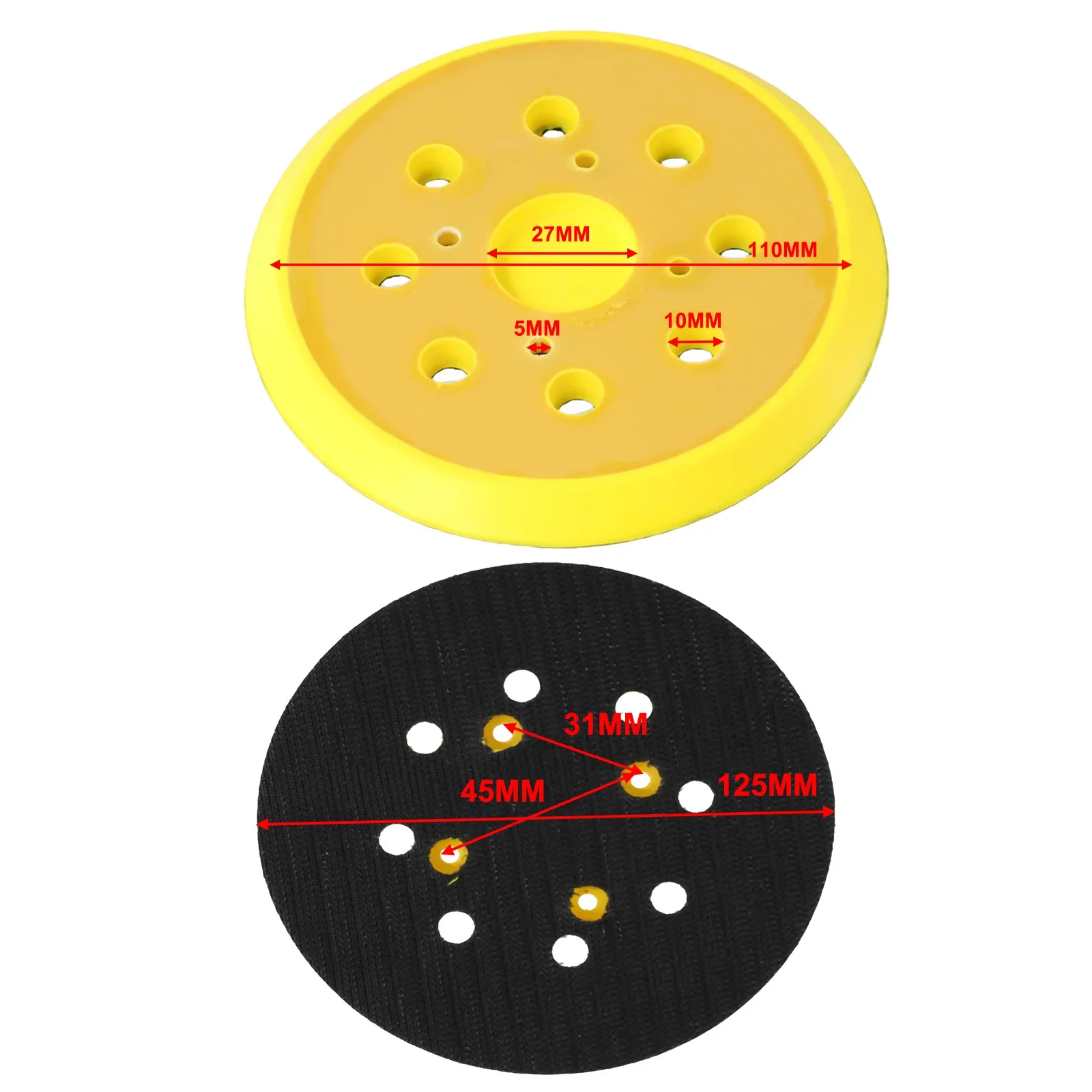 1pc 5 Inch 125mm 8 Holes Backing Pad Sanding Pad For Random Orbital Sander Grinders Polishing Backing Pads Grinding Tools