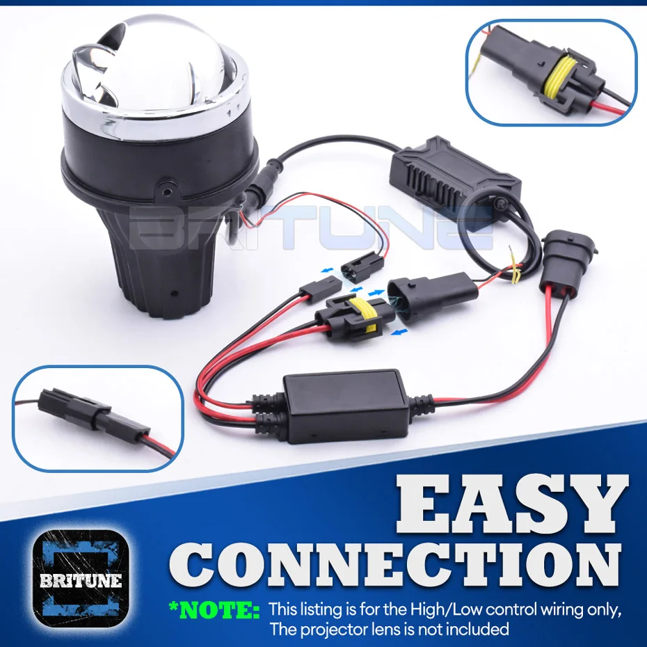 High Low Beam Control Wiring for Bi-xenon Bi-led Fog Light Lens H11 Connector Relay Harness Easy Connection Cable Car Accessory