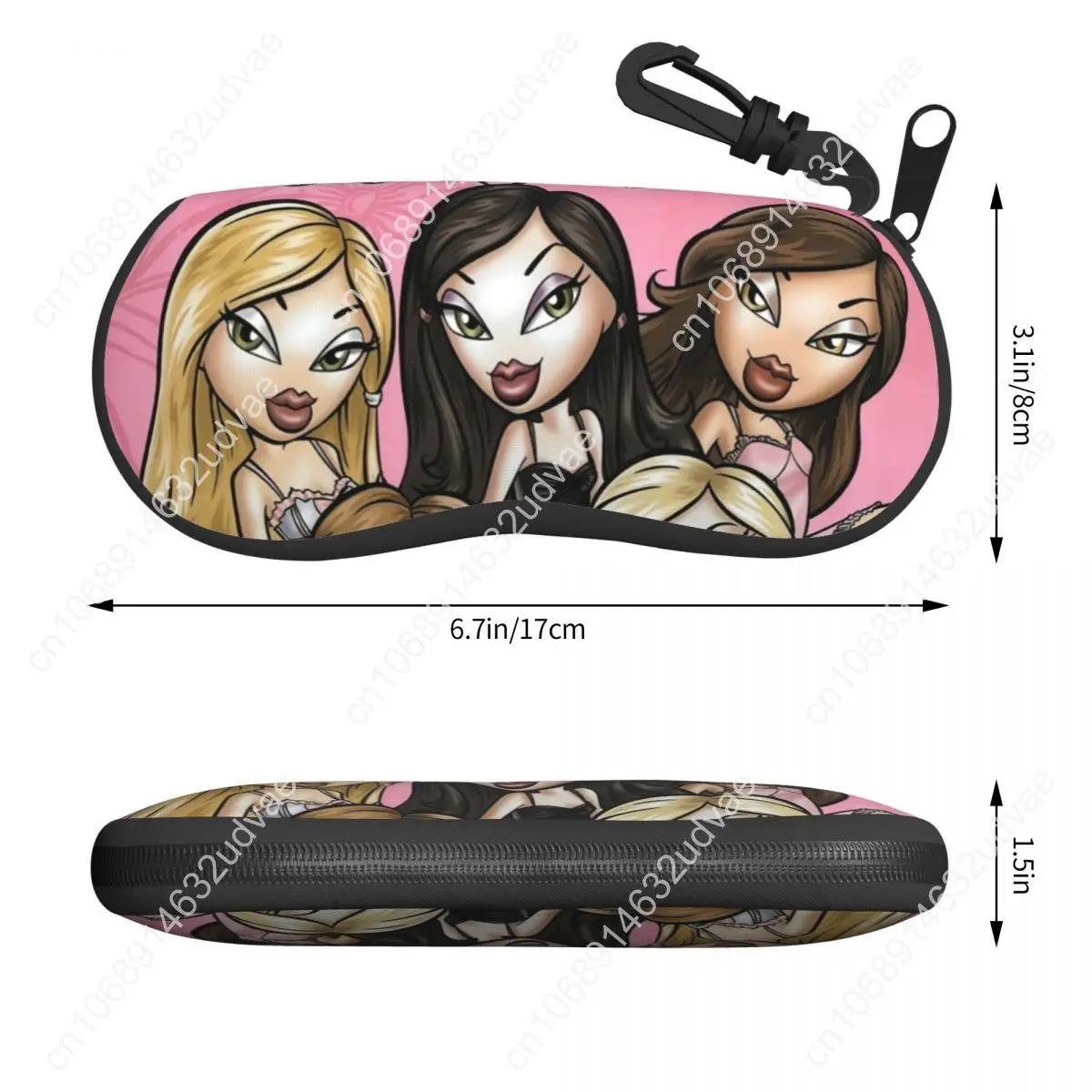 Custom Bratz Doll Shell Eyeglasses Protector Cases Fashion Sunglass Case Tv Movie Cartoon Glasses Bag