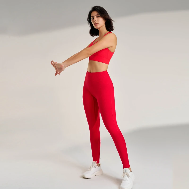 Frauen Sport Fitness Set Yoga Laufen schnell trocknen BH BH enge Dehnung neun Punkte Hosen hoch taillierte dünne Yoga-Set