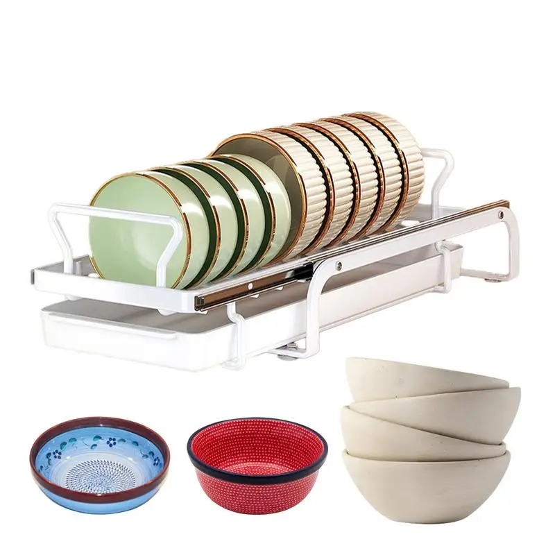 

Kitchen Dish Rack Sliding Kitchen Storage Rack Dish Drying Rack Cabinets Drawer Organizer Sink Shelf With Chopstick Barrel Table