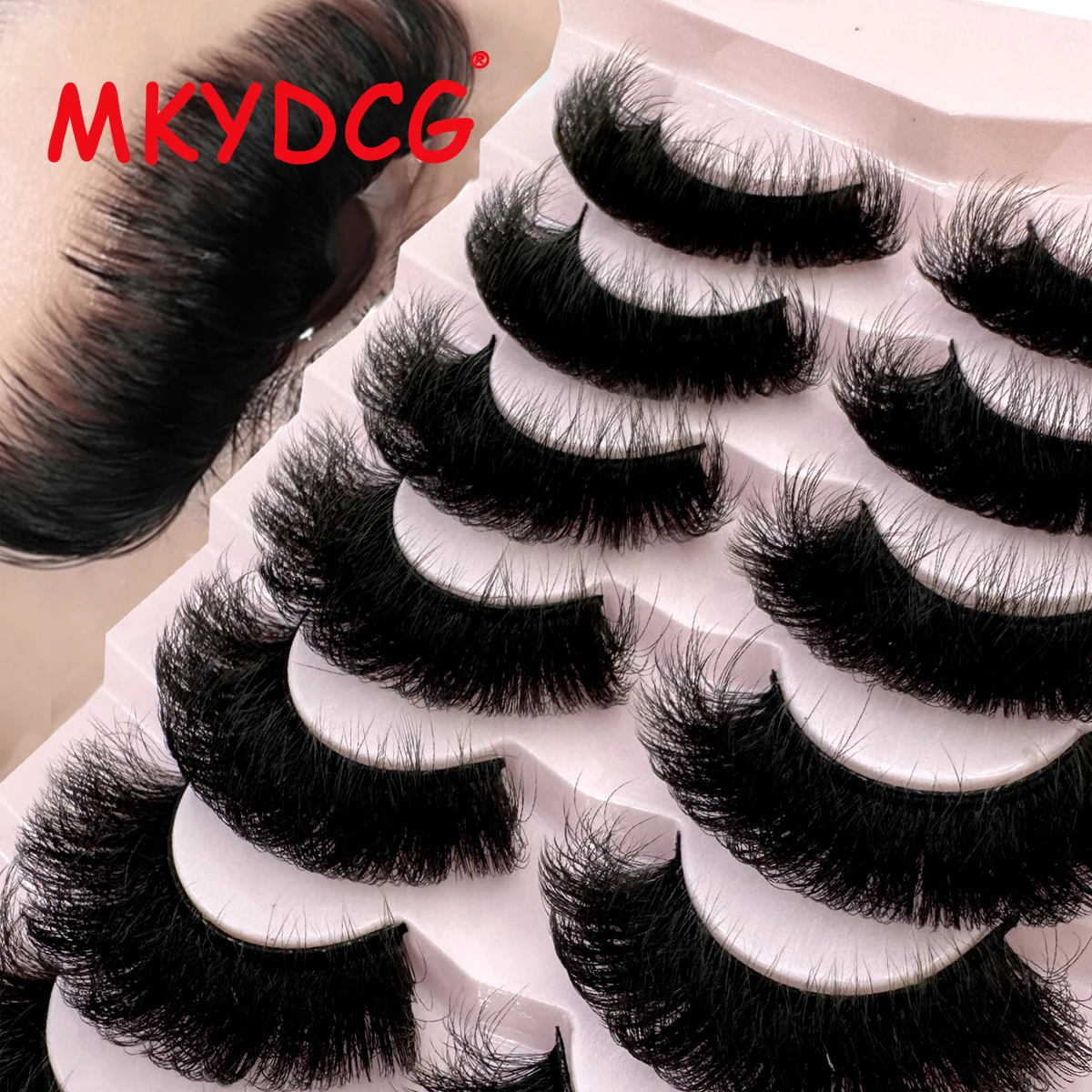 

7pairs 25mm 3D Mink Lashes Bulk Faux with Custom Box Wispy Natural Mink Lashes Pack Short Wholesales Natural False Eyelashes