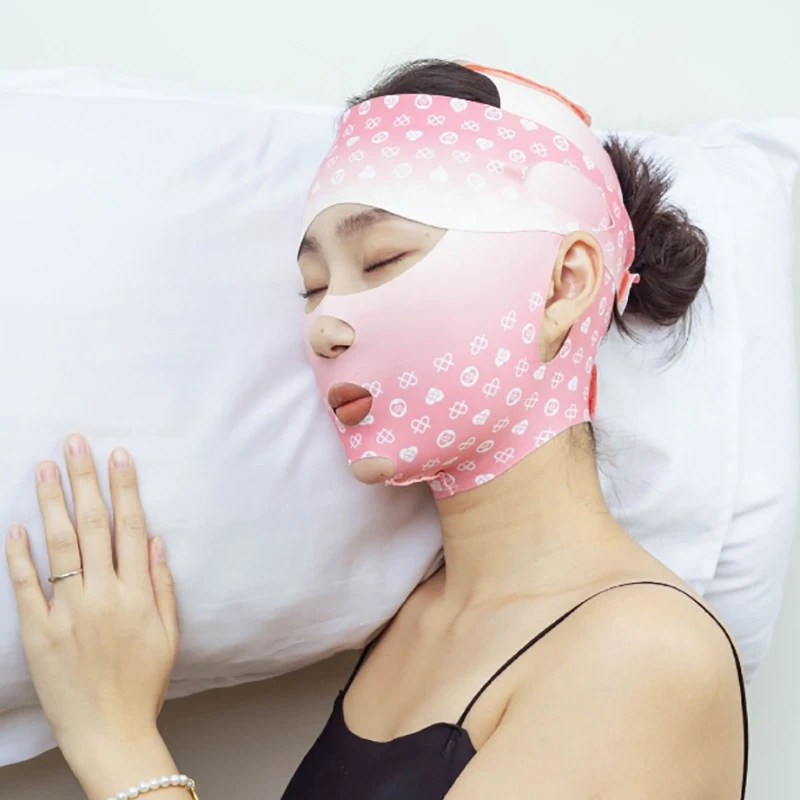 1 pz strumento di supporto per il viso Non sottile maschera di sollevamento per intaglio del viso fascia per il viso Non sottile fascia per il sonno fascia per il viso antirughe benda per il viso