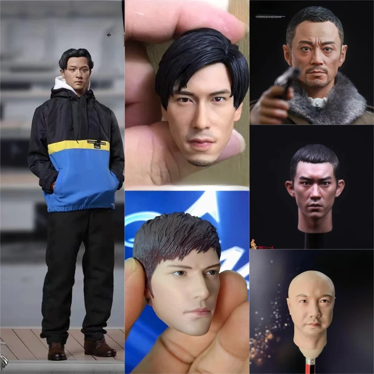 

1/6 Scale Asian Stars Head Sculpt Set - Stephen Chow Leslie Cheung Jackson Yee Andy Lau -Model Kit for 12in Action Figure Body