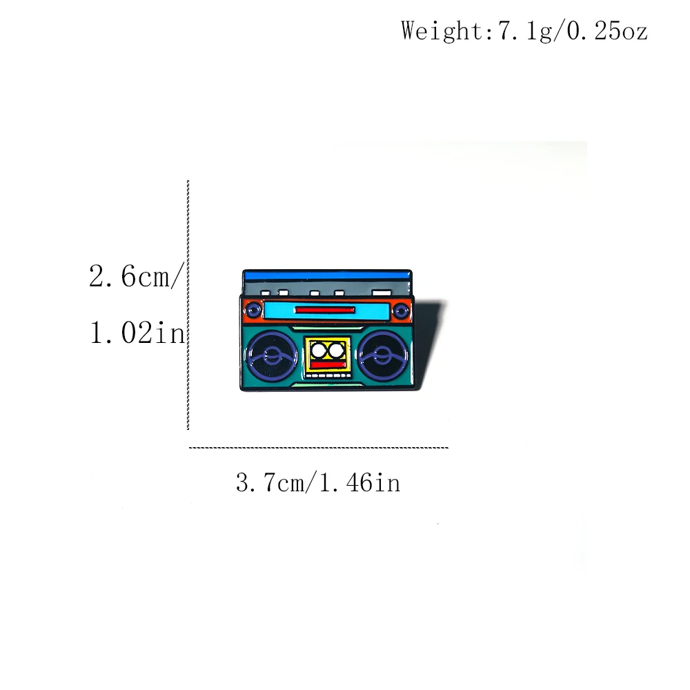 1pcs Retro Cassette Tape Lapel Pins for Backpack Simulation Tape Matel Badges Radio Button Brooches Jewelry