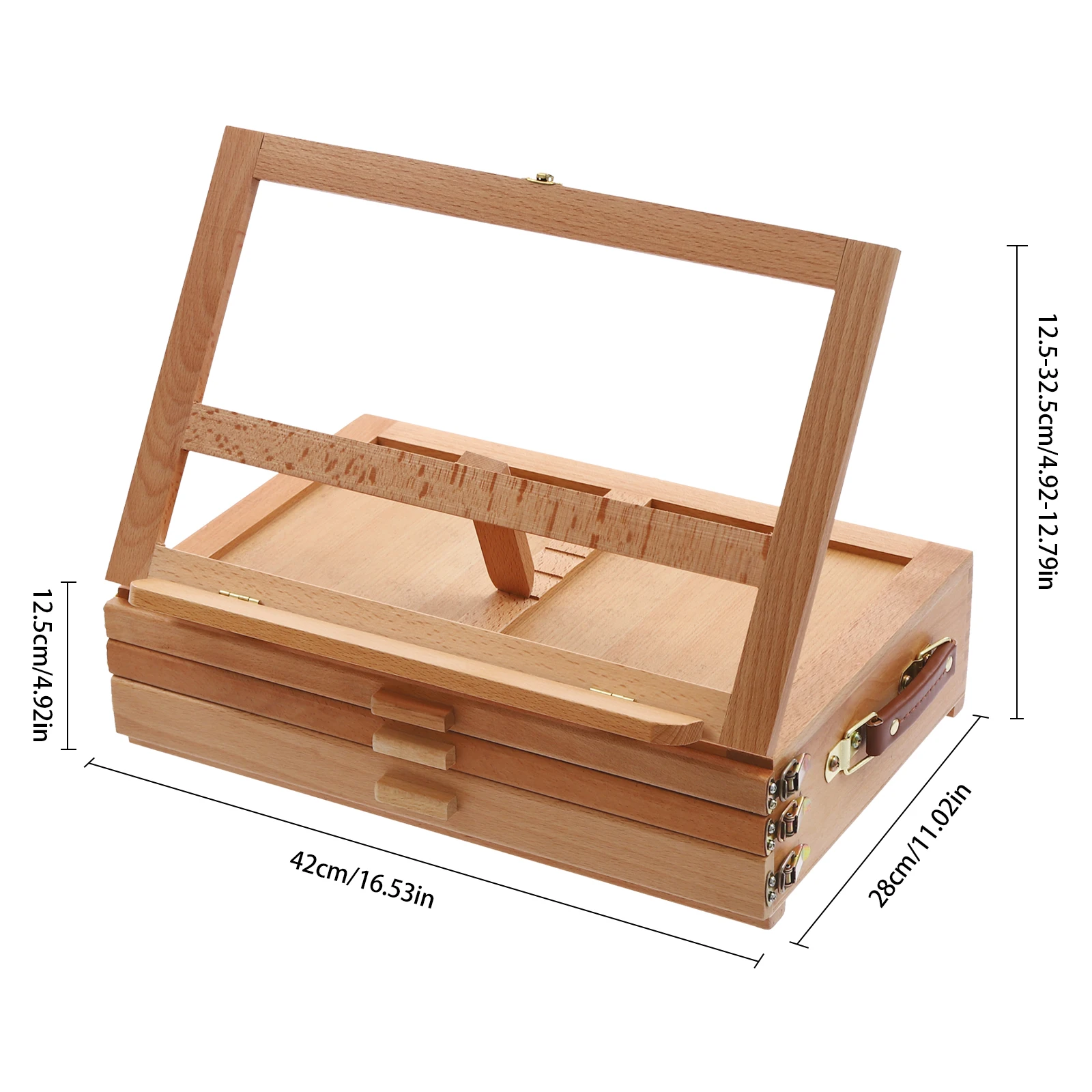 Adjustable Storage Box Easel Painting Board Stand with Drawers Multi-Function Storage Box Easel