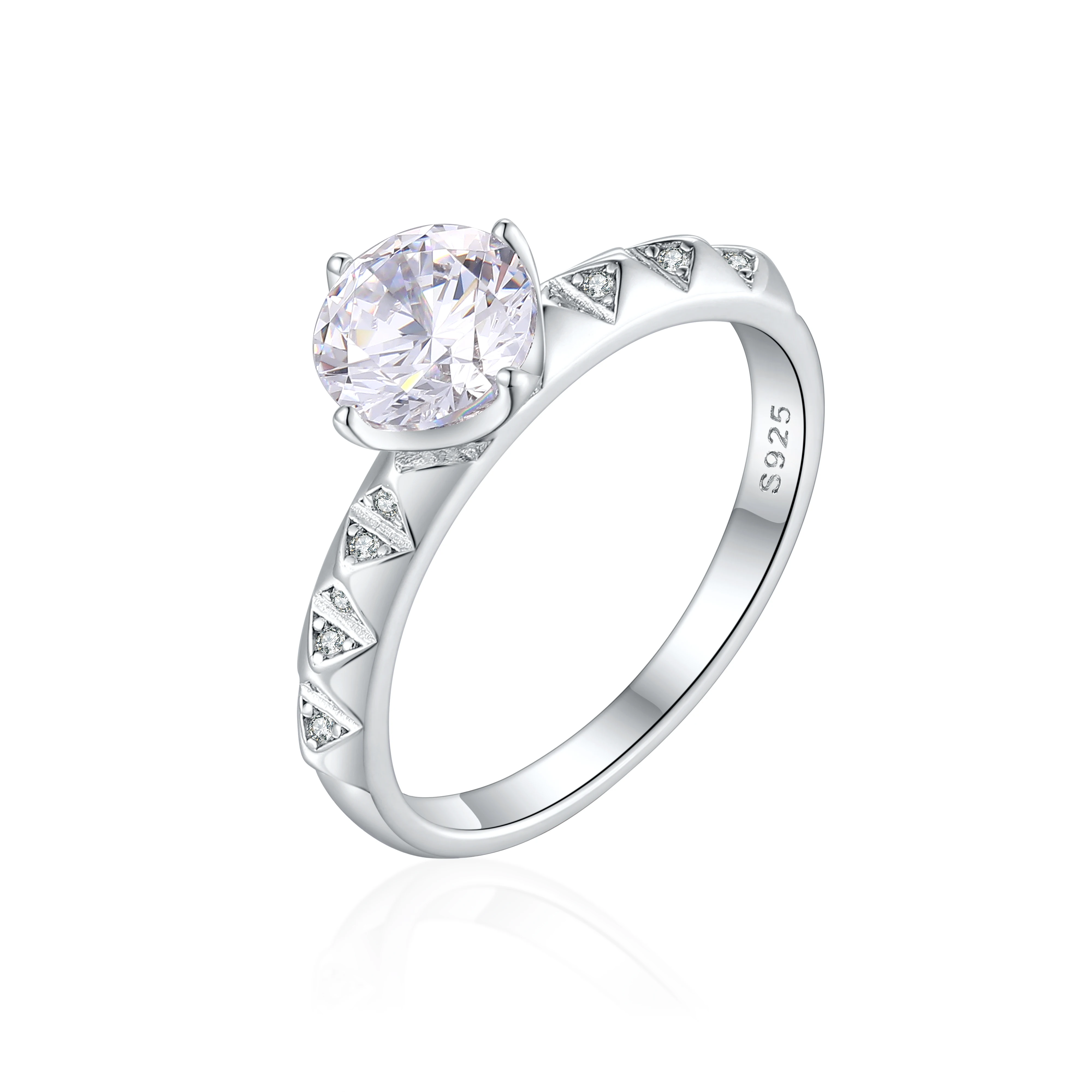 

Trendy Finger 925 Silver Ring for Women Wedding Rings Unique Fine Jewelry 3A Zirconia Engagement Wedding Promise Rings