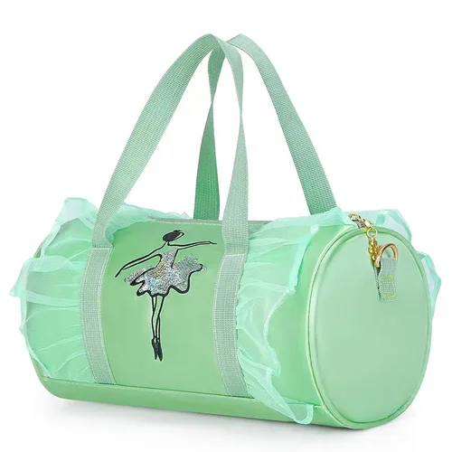 Imagen 1 del producto Bolso de baile deportivo para niños y niñas, bolsa de hombro con estampado de lentejuelas, Ballet Gimnástico, bolsa latina, Rosa, Verde, púrpura
